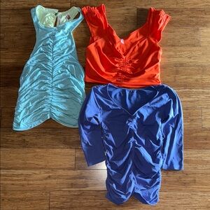 Free People, Pilcro, and BCBG Maxazria….2 Ruched Tanks and 1 Long Sleeve Top